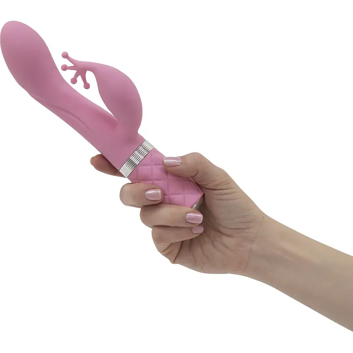 Розкішний вібратор-кролик Pillow Talk - Kinky Pink з кристалом Сваровські, потужний - Master