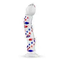 Скляний дилдо з вигинами і малюнком Gildo Glass Dildo No. 3 - Master
