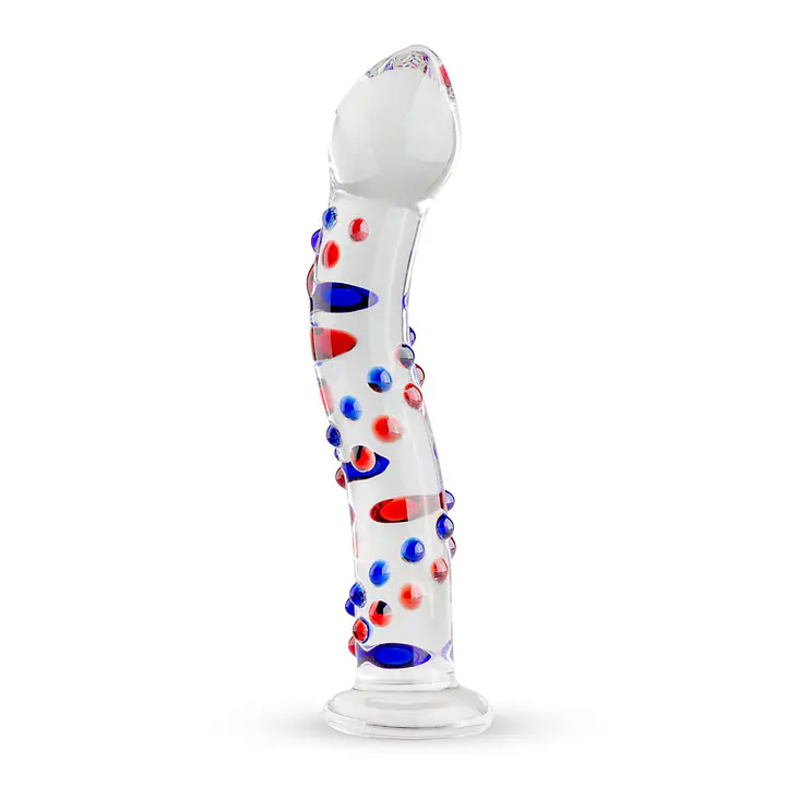 Скляний дилдо з вигинами і малюнком Gildo Glass Dildo No. 3 - Master