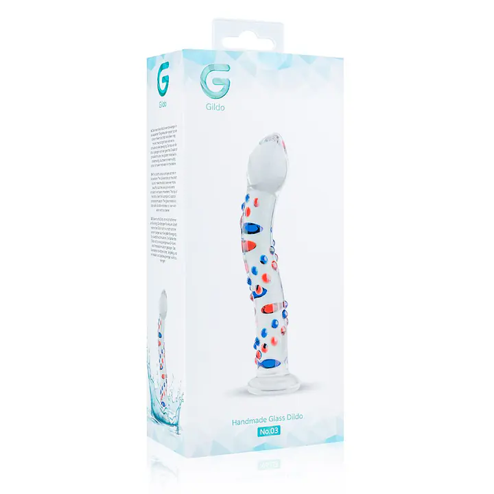 Скляний дилдо з вигинами і малюнком Gildo Glass Dildo No. 3 - Master