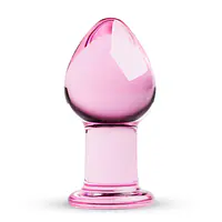 Рожева анальна пробка зі скла Gildo Pink Glass Buttplug - Master