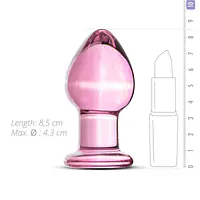 Рожева анальна пробка зі скла Gildo Pink Glass Buttplug - Master