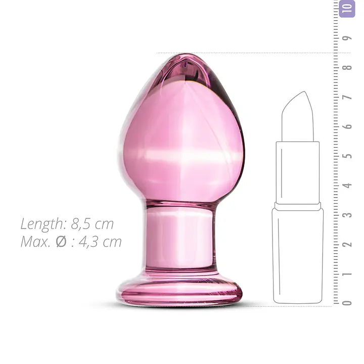Рожева анальна пробка зі скла Gildo Pink Glass Buttplug - Master