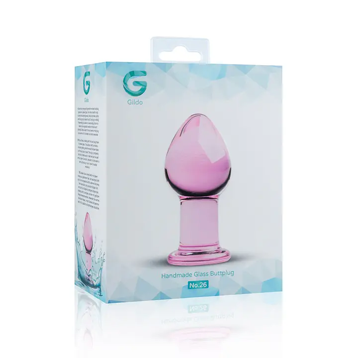 Рожева анальна пробка зі скла Gildo Pink Glass Buttplug - Master