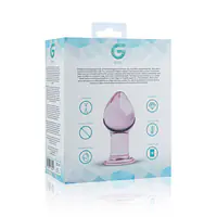 Рожева анальна пробка зі скла Gildo Pink Glass Buttplug - Master