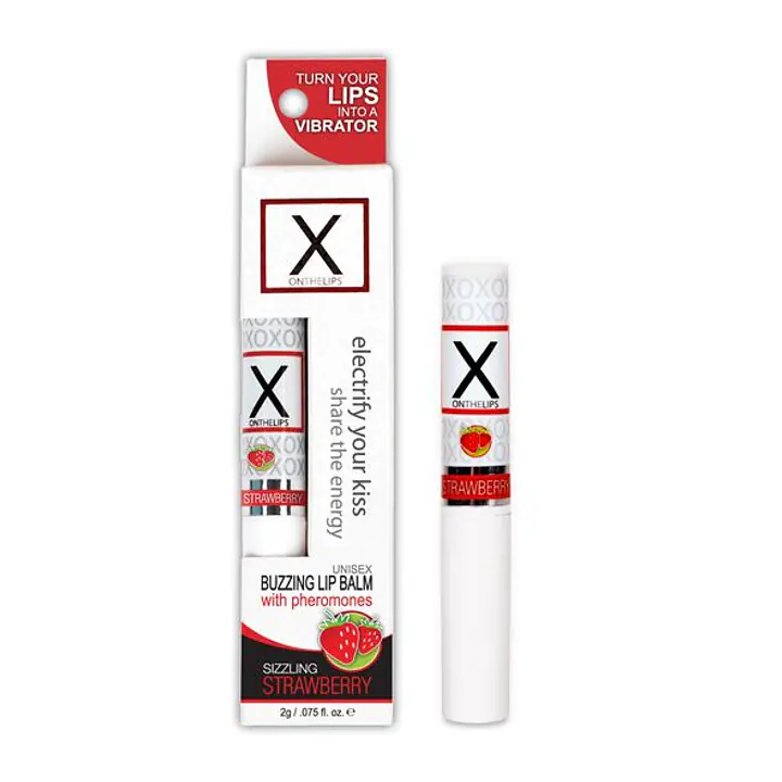 Стимулювальний бальзам для губ унісекс Sensuva – X on the Lips Strawberry з феромонами, полуниця - Master