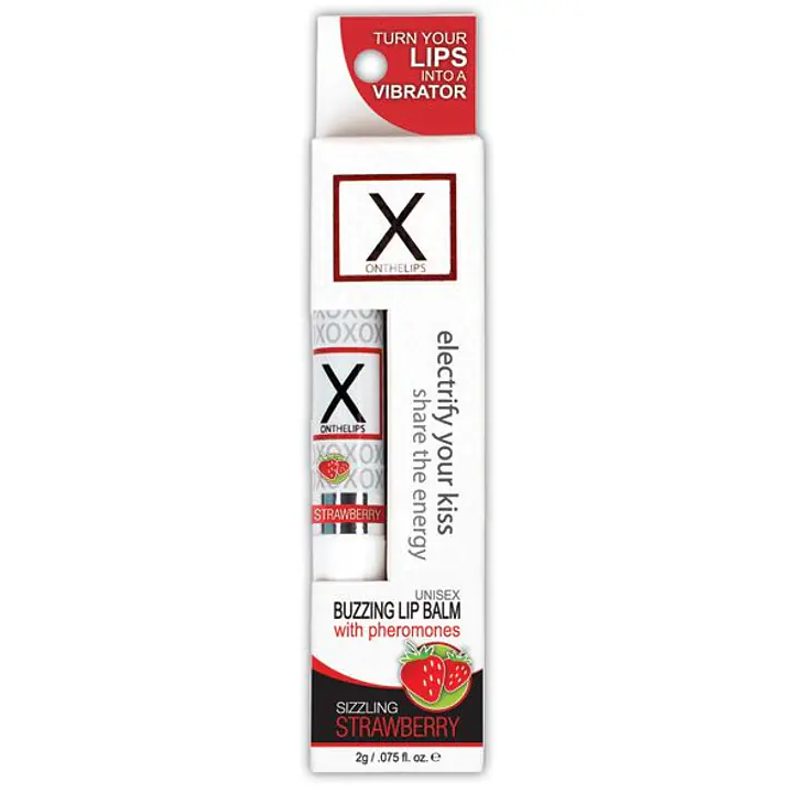 Стимулювальний бальзам для губ унісекс Sensuva – X on the Lips Strawberry з феромонами, полуниця - Master