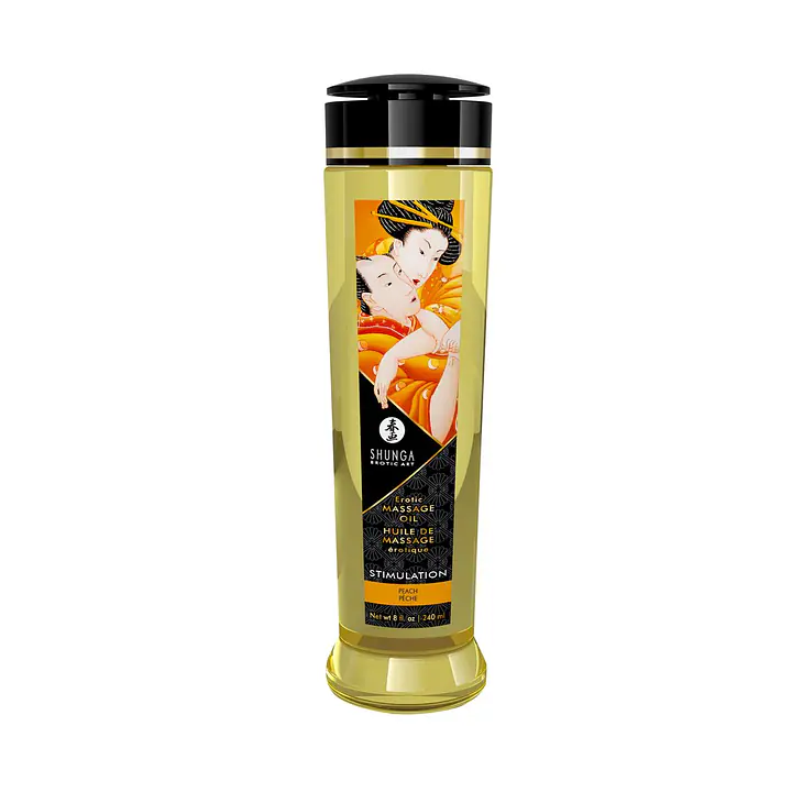 Масажна олія Shunga Stimulation  – Peach (240 мл)  натуральна зволожувальна - Master