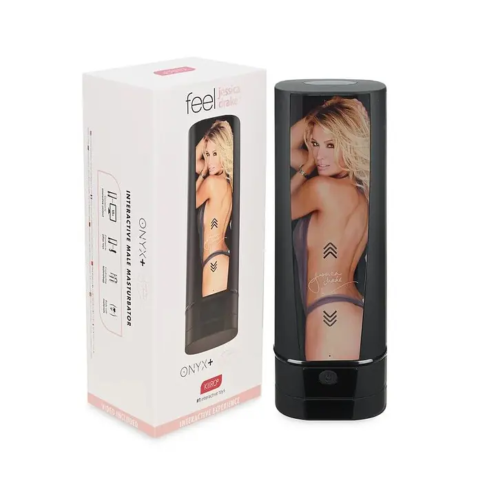 Мастурбатор Kiiroo Onyx + Jessica Drake, 10 стискних кілець, не треба рухати, теледільдоніка - Master