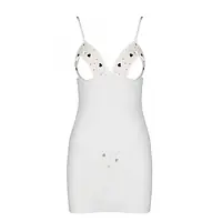 Сорочка з вирізами на грудях, стрінги Passion LOVELIA CHEMISE S/M, white - Master