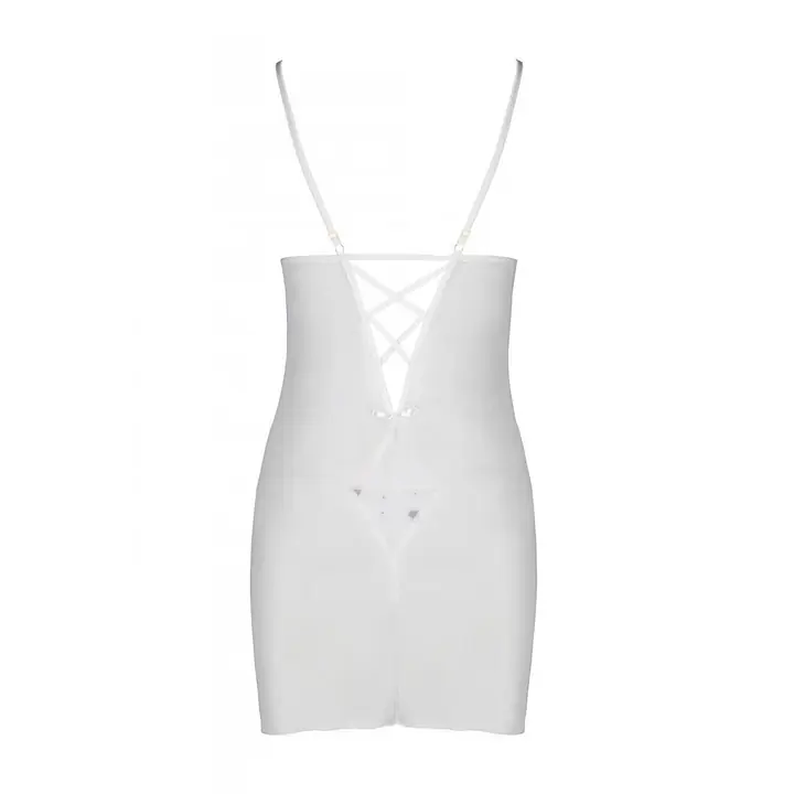 Сорочка з вирізами на грудях, стрінги Passion LOVELIA CHEMISE S/M, white - Master