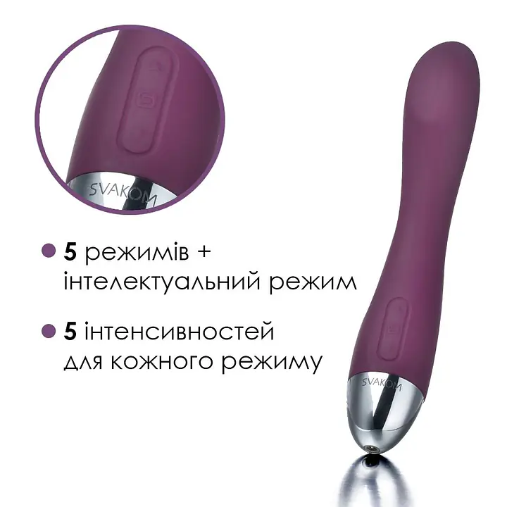 Вібратор для точки G з інтелектуальним режимом Svakom Amy Violet - Master