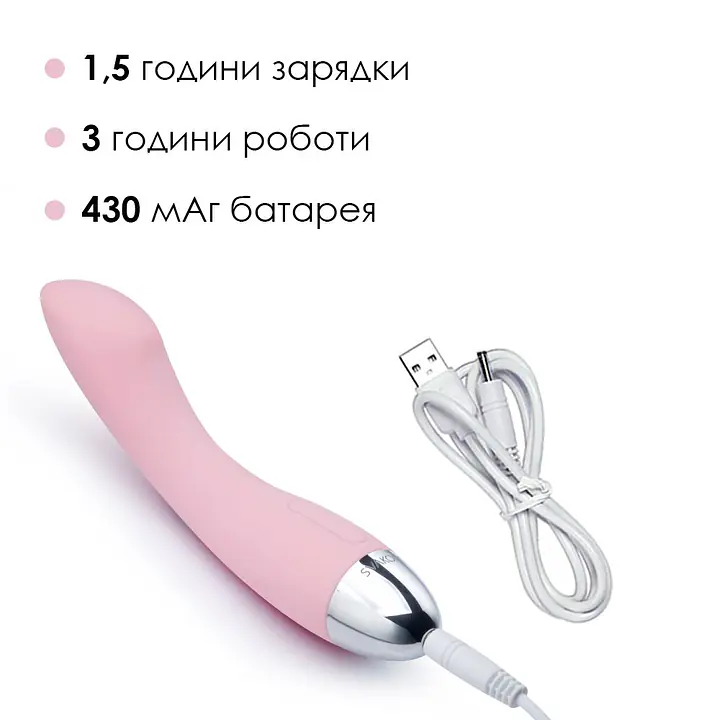 Вібратор для точки G з інтелектуальним режимом Svakom Amy Pale Pink - Master