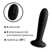 Анальна пробка з вібрацією та підігрівом, пульт ДК Svakom Primo Black - Master