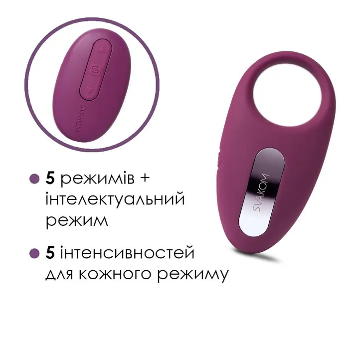 Ерекційне кільце з вібрацією та пультом ДК Svakom Winni Violet - Master