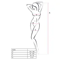 Бодістокінг Passion BS036 white, комбінезон, лямки через одне плече - Master