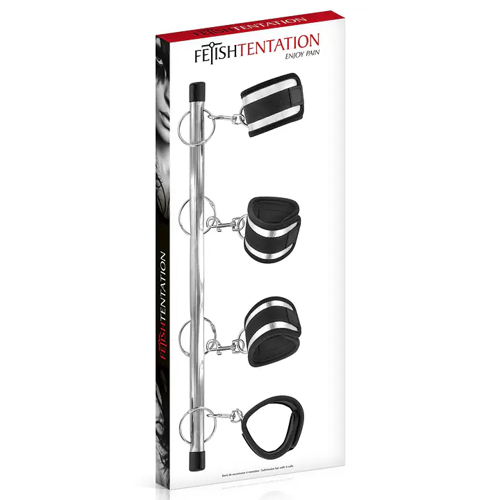 Фіксатор для рук і ніг Fetish Tentation Submission bar with 4 cuffs - Master