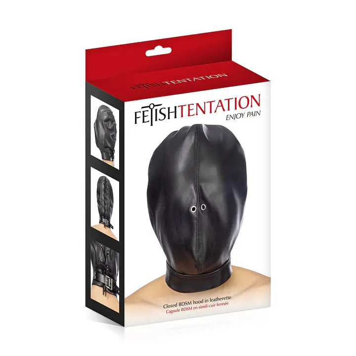 Капюшон для БДСМ Fetish Tentation Closed BDSM hood in leatherette - Master
