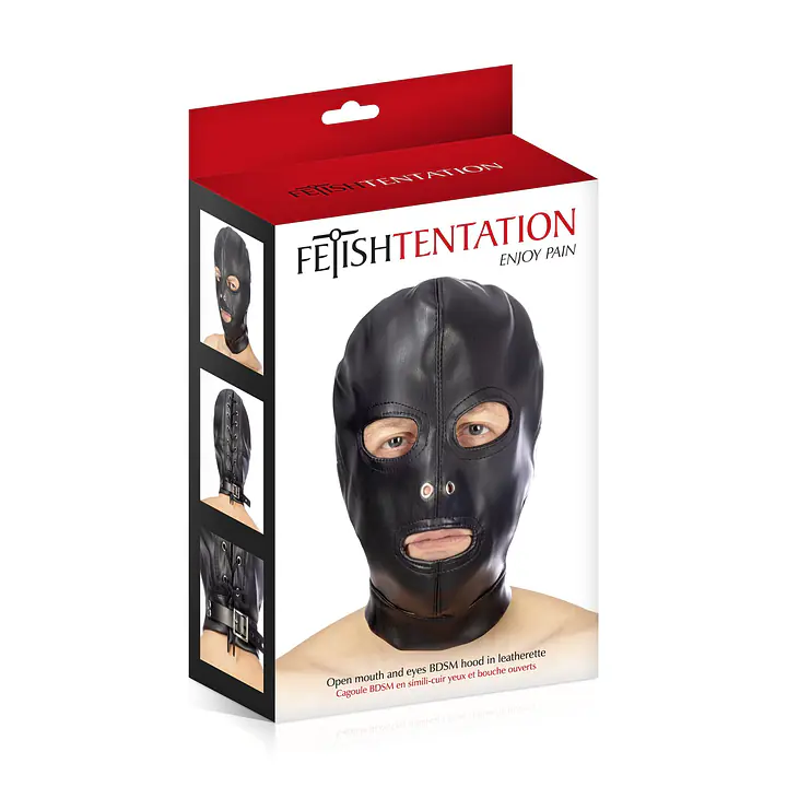 Капюшон для БДСМ з відкритими очима і ротом Fetish Tentation Open mouth and eyes BDSM hood - Master