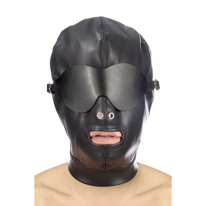 Капюшон для БДСМ зі знімною маскою Fetish Tentation BDSM hood in leatherette with removable mask - Master