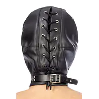 Капюшон для БДСМ зі знімною маскою Fetish Tentation BDSM hood in leatherette with removable mask - Master