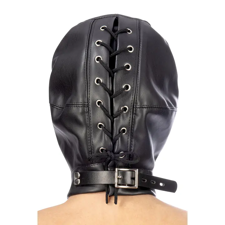 Капюшон для БДСМ зі знімною маскою Fetish Tentation BDSM hood in leatherette with removable mask - Master