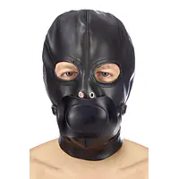Капюшон з кляпом для БДСМ Fetish Tentation BDSM hood in leatherette with removable gag - Master