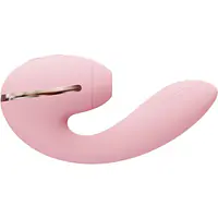 Вакуумний вібратор KISSTOY Tina Mini Pink, вагінально-кліторальний - Master
