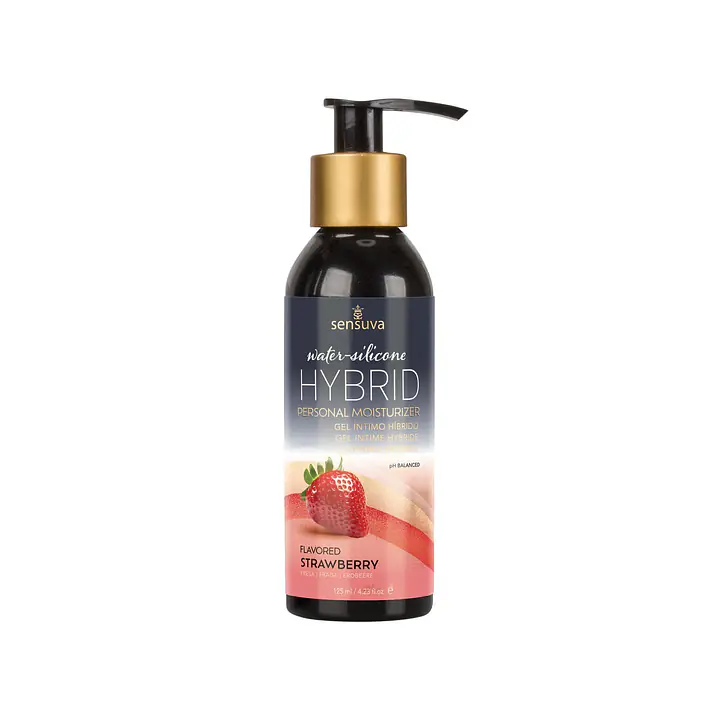Змазка водно-силіконова Sensuva Hybrid Strawberry (125 мл) без цукру, можна для оральних пестощів - Master