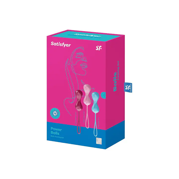 Вагінальні кульки Satisfyer Power Balls (3 пари), діаметр 3,4см, маса 60-76-92г, з кулькою всередині - Master