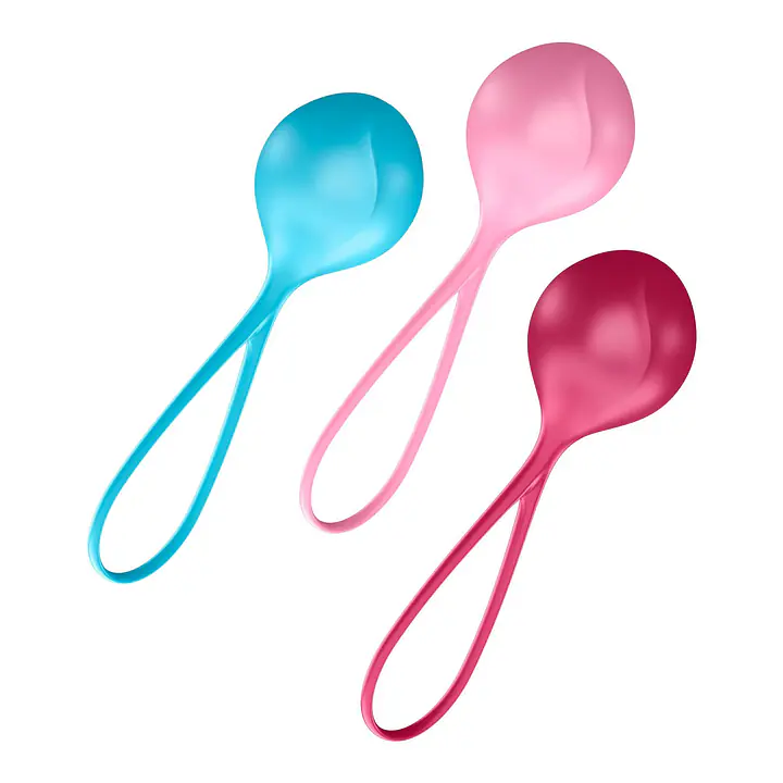 Вагінальні кульки Satisfyer Strengthening Balls (3шт), діаметр 3,8 см, маса 62-82-98г, монолітні - Master