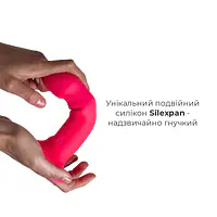 Двошаровий ділдо з вібрацією Adrien Lastic Hitsens 2 Pink, відмінно для страпона, макс діаметр 4 см, - Master