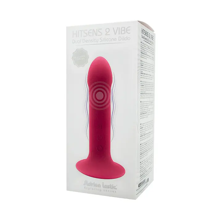 Двошаровий ділдо з вібрацією Adrien Lastic Hitsens 2 Pink, відмінно для страпона, макс діаметр 4 см, - Master