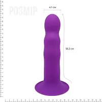 Двошаровий ділдо з вібрацією Adrien Lastic Hitsens 3 Purple, відмінно для страпона, діаметр 4 см, до - Master