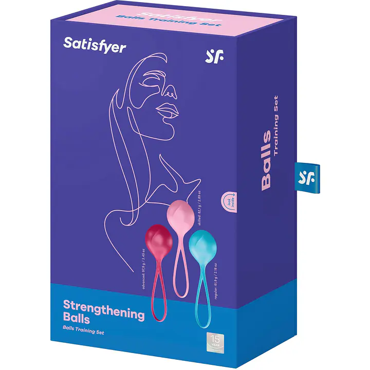 Вагінальні кульки Satisfyer Strengthening Balls (3шт), діаметр 3,8 см, маса 62-82-98г, монолітні - Master