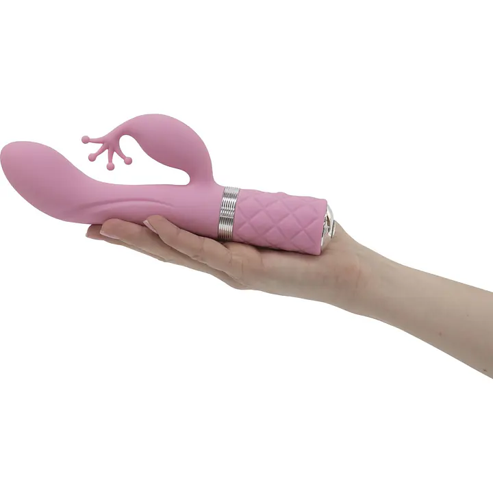 Розкішний вібратор-кролик Pillow Talk - Kinky Pink з кристалом Сваровські, потужний - Master