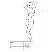 Бодістокінг Passion BS045 white, комбінезон, імітація панчох і боді - Master