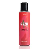 Зігрівальний масажний гель Sensuva Sizzle Lips Strawberry (125 мл), без цукру, їстівний - Master