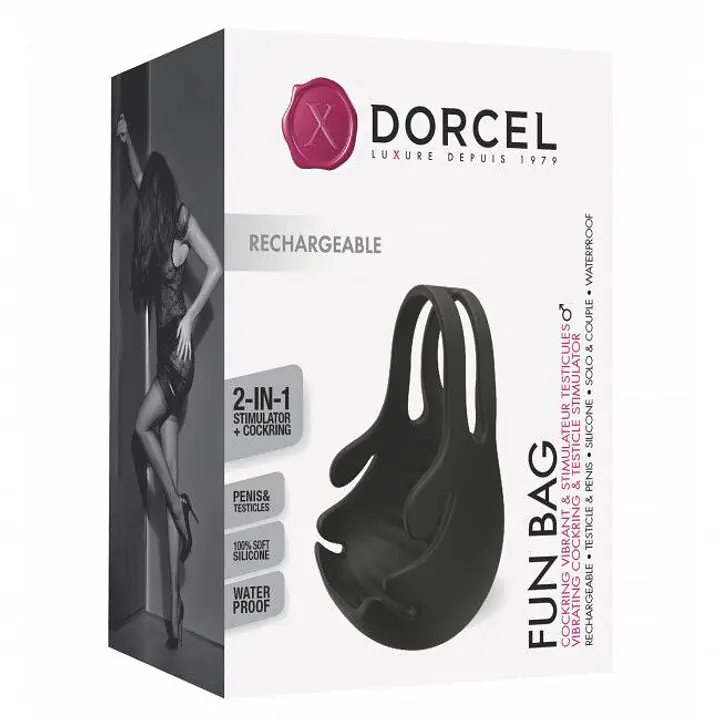 Ерекційне кільце з вібрацією і стимуляцією мошонки Dorcel FUN BAG, перезаряджуване - Master