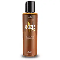 Зігрівальний масажний гель Sensuva Sizzle Lips Salted Caramel (125 мл), без цукру, їстівний - Master