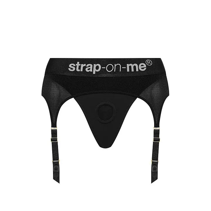 Труси для страпона з підв’язками для панчіх Strap-On-Me REBEL HARNESS - S - Master