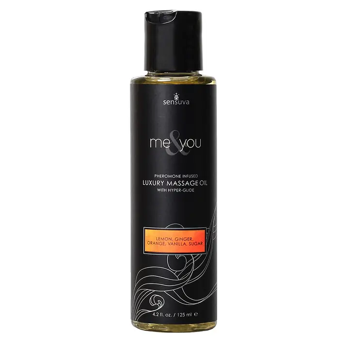 Масажна олія Sensuva Me&You Lemon, Ginger, Orange, Vanilla&Sugar (125мл) із феромонами - Master