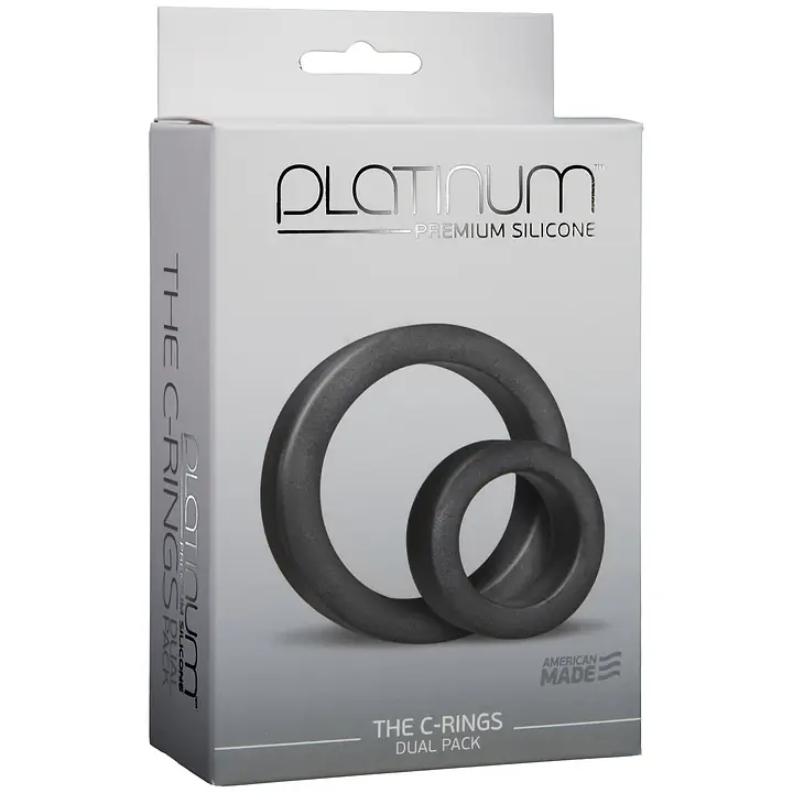 Набір ерекційних кілець Doc Johnson Platinum Premium Silicone — The C-Rings — Charcoal - Master
