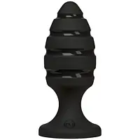 Анальний плаг зі спіральним каналом Doc Johnson Platinum Premium Silicone — The Blast — Black - Master