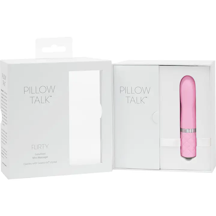 Розкішний вібратор PILLOW TALK - Flirty Pink з кристалом Сваровські, гнучка головка - Master