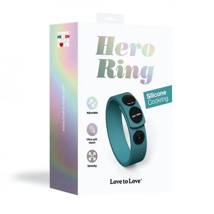 Регульоване ерекційне кільце на кнопках Love To Love HERO RING - TEAL ME - Master