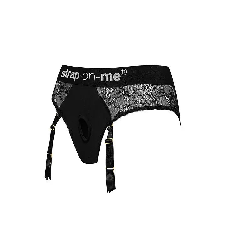 Мереживні труси для страпона з підв'язками для панчіх Strap-On-Me DIVA HARNESS - S - Master