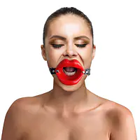 Кляп-розширювач у формі губ Art of Sex – Gag Lips, натуральна шкіра - Master