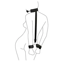 Кляп з пластиковою кулею та наручниками Art of Sex – Handcuffed Gag, чорний - Master