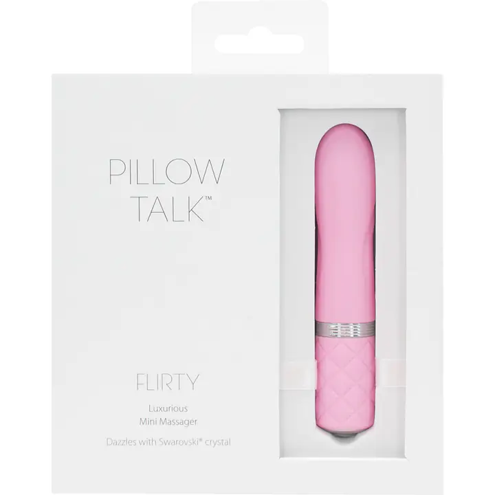 Розкішний вібратор PILLOW TALK - Flirty Pink з кристалом Сваровські, гнучка головка - Master